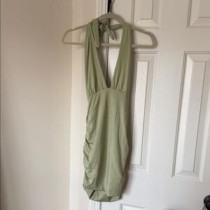 Sage Green Halter Dress